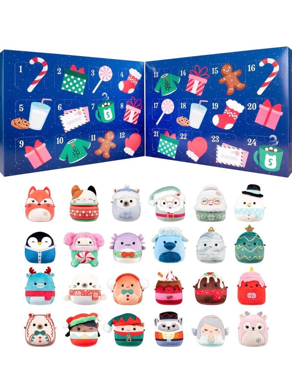 24 Squishmallows Holiday Mini Collection - Multicolor Plush Advent Set